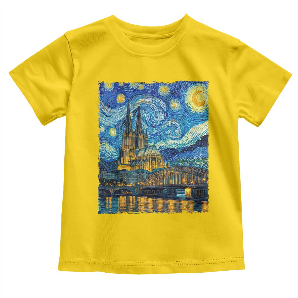 Cologne Cathedral Silhouette Köln German Starry Night Style Toddler T Shirt