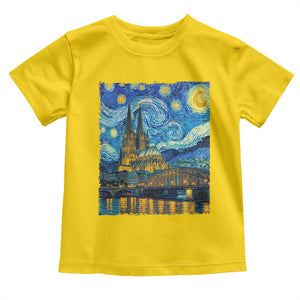 Cologne Cathedral Silhouette Köln German Starry Night Style Toddler T Shirt