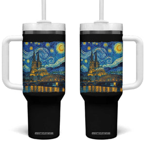 Cologne Cathedral Silhouette Köln German Starry Night Style Tumbler With Handle