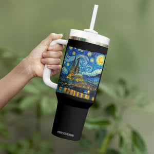 Cologne Cathedral Silhouette Köln German Starry Night Style Tumbler With Handle