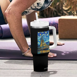 Cologne Cathedral Silhouette Köln German Starry Night Style Tumbler With Handle
