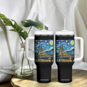 Cologne Cathedral Silhouette Köln German Starry Night Style Tumbler With Handle