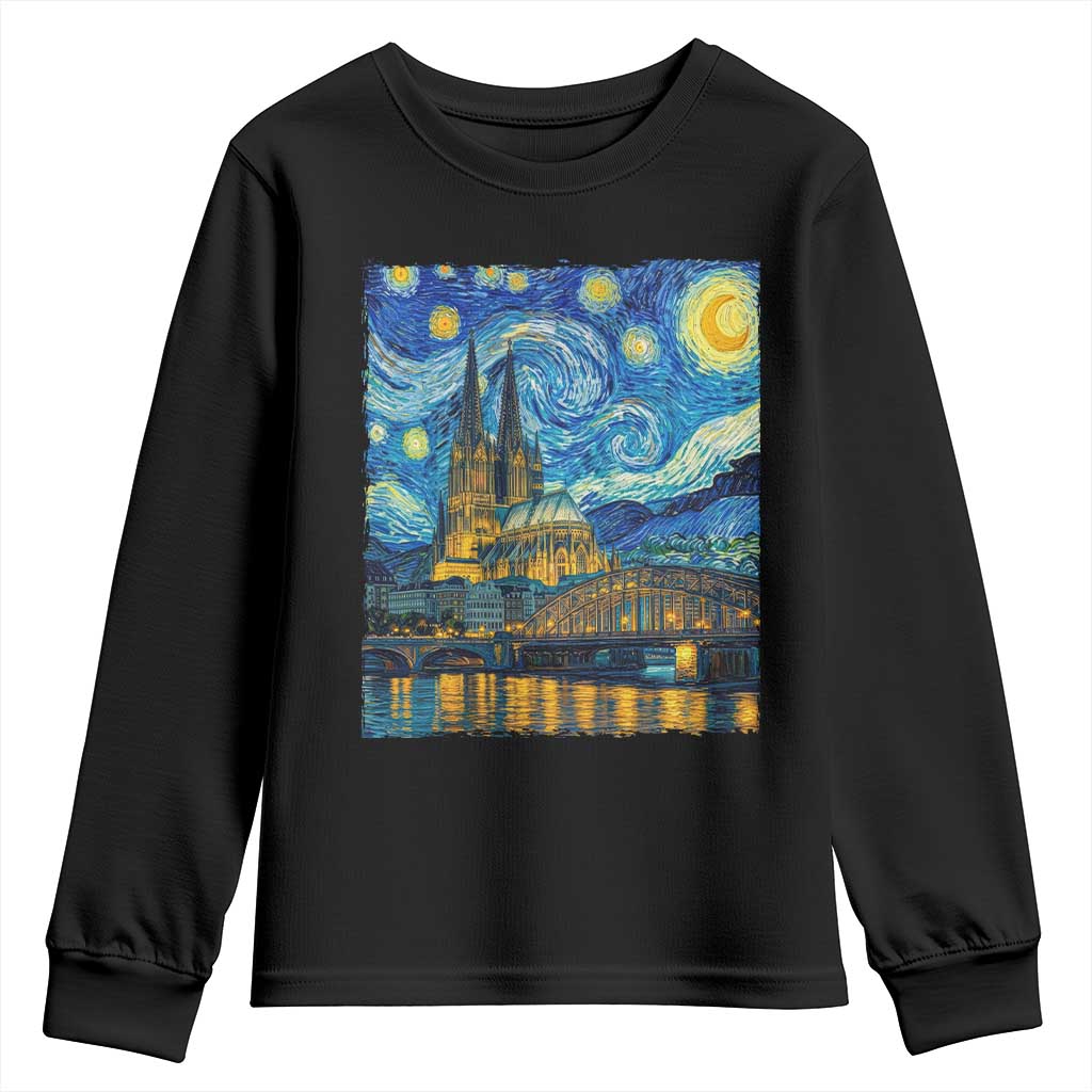 Cologne Cathedral Silhouette Köln German Starry Night Style Youth Sweatshirt