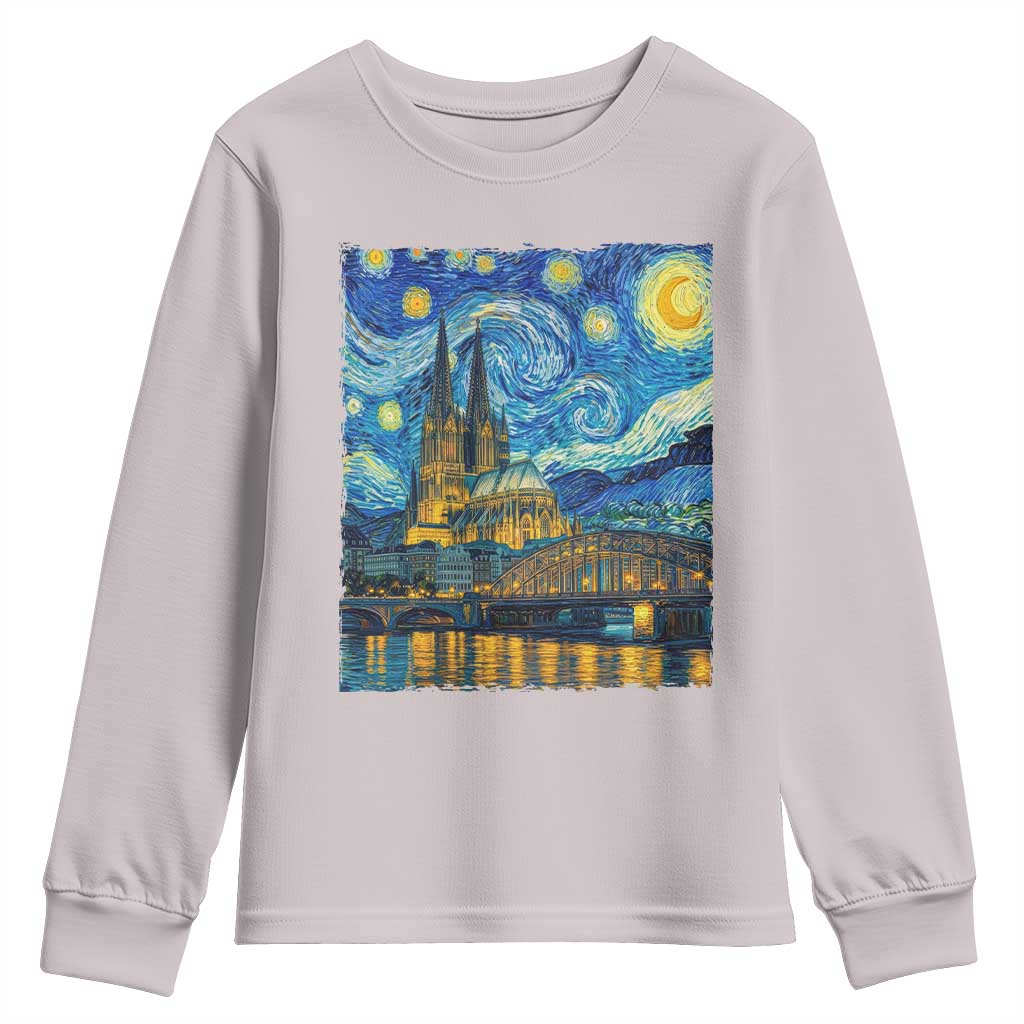 Cologne Cathedral Silhouette Köln German Starry Night Style Youth Sweatshirt