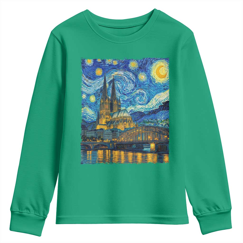 Cologne Cathedral Silhouette Köln German Starry Night Style Youth Sweatshirt