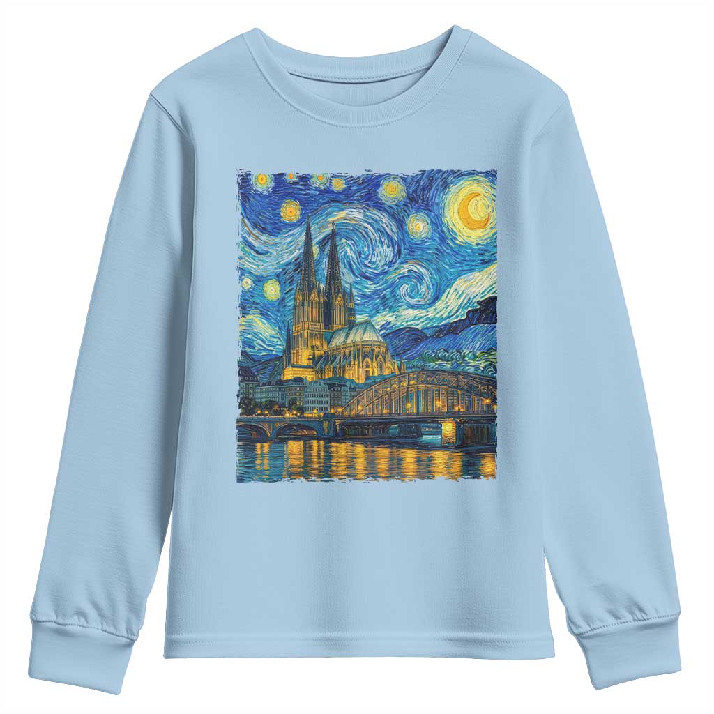 Cologne Cathedral Silhouette Köln German Starry Night Style Youth Sweatshirt