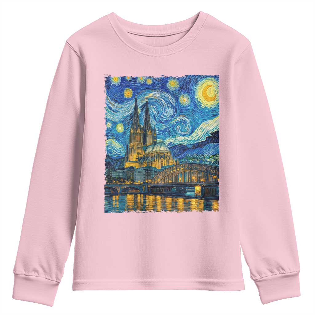 Cologne Cathedral Silhouette Köln German Starry Night Style Youth Sweatshirt