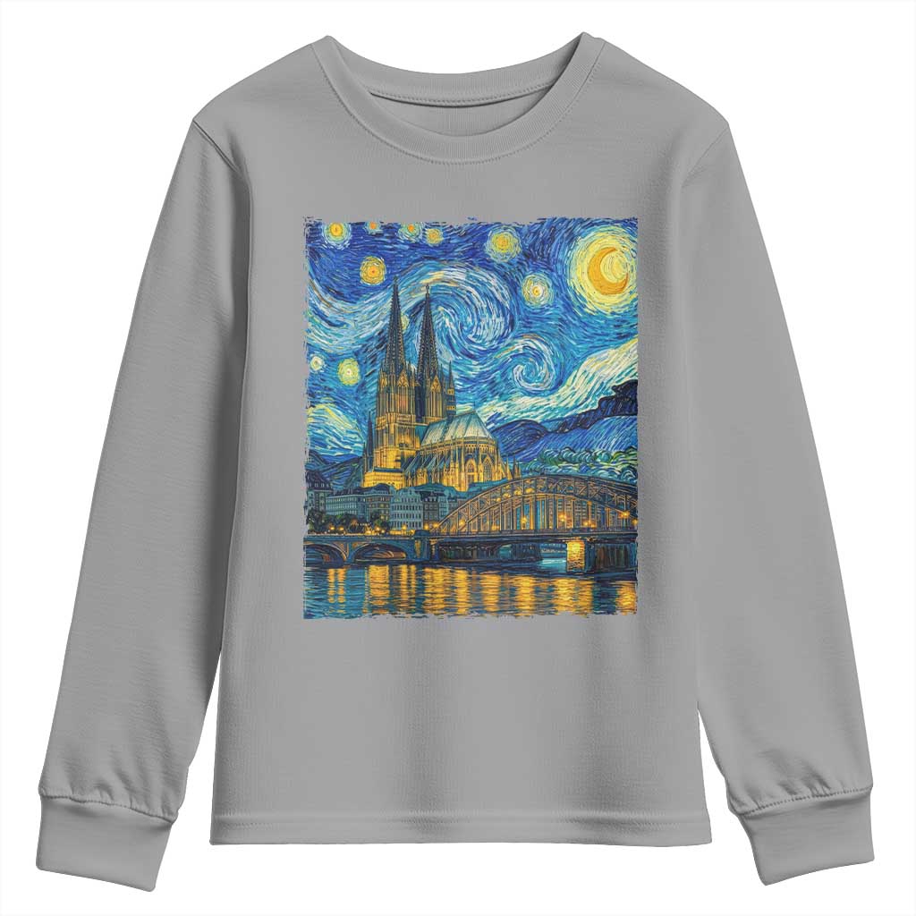 Cologne Cathedral Silhouette Köln German Starry Night Style Youth Sweatshirt