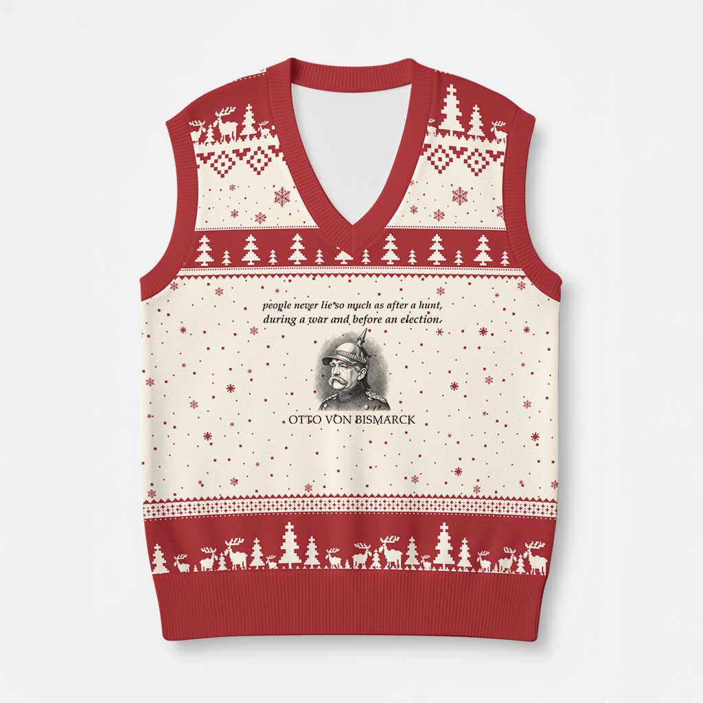 People Lie Famous German History Quote Otto Von Bismarck V-Neck Knit Sweater Vest