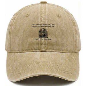 People Lie Famous German History Quote Otto Von Bismarck Washed Cotton Baseball Cap