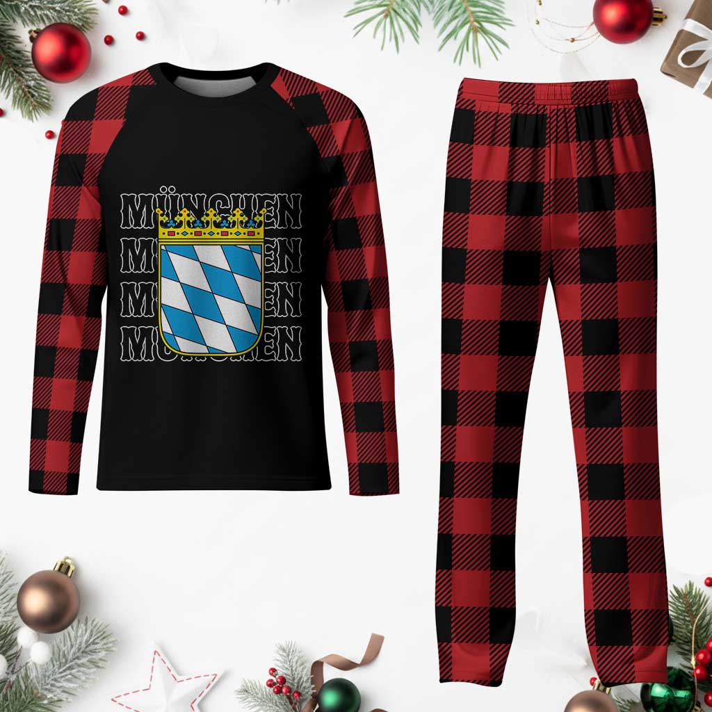 Munich München Germany Bavaria Coat of Arms Souvenir Plaid Pajama Set