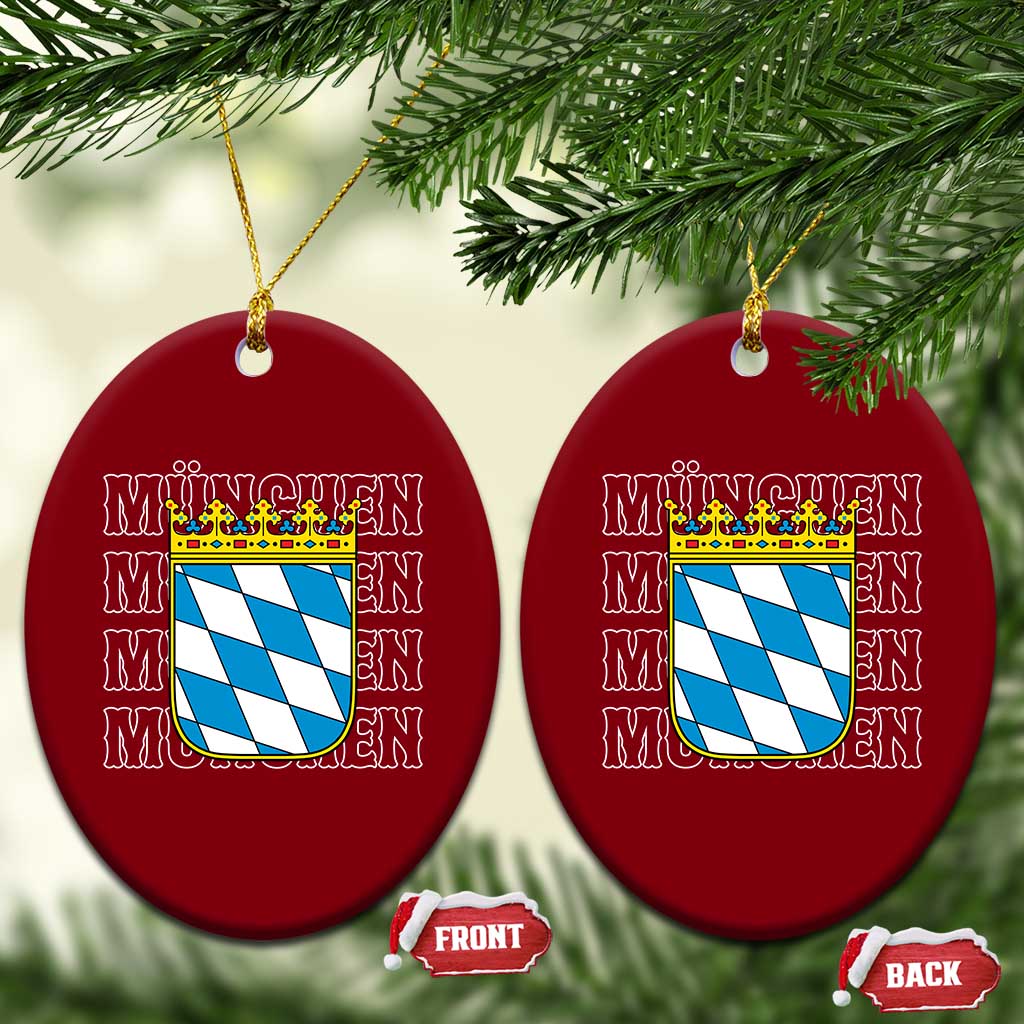Munich München Germany Bavaria Coat of Arms Souvenir Ceramic Ornament
