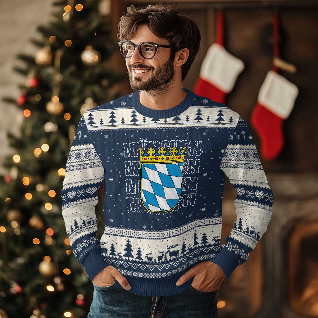 Munich München Germany Bavaria Coat of Arms Souvenir Ugly Christmas Sweater