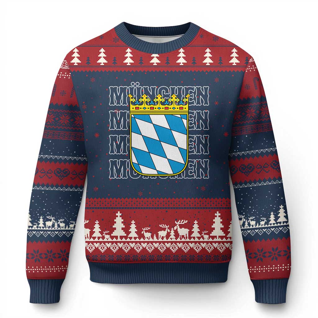 Munich München Germany Bavaria Coat of Arms Souvenir Ugly Christmas Sweater