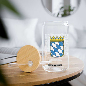 Munich München Germany Bavaria Coat of Arms Souvenir Glass Can