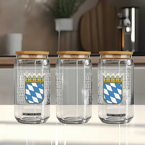 Munich München Germany Bavaria Coat of Arms Souvenir Glass Can
