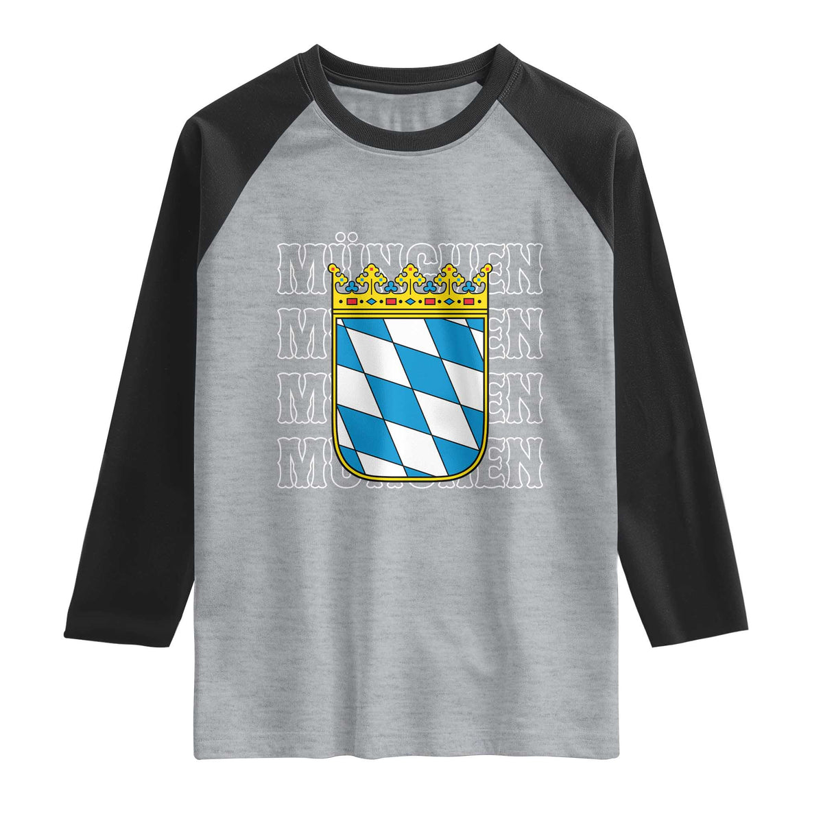 Munich München Germany Bavaria Coat of Arms Souvenir Raglan Shirt
