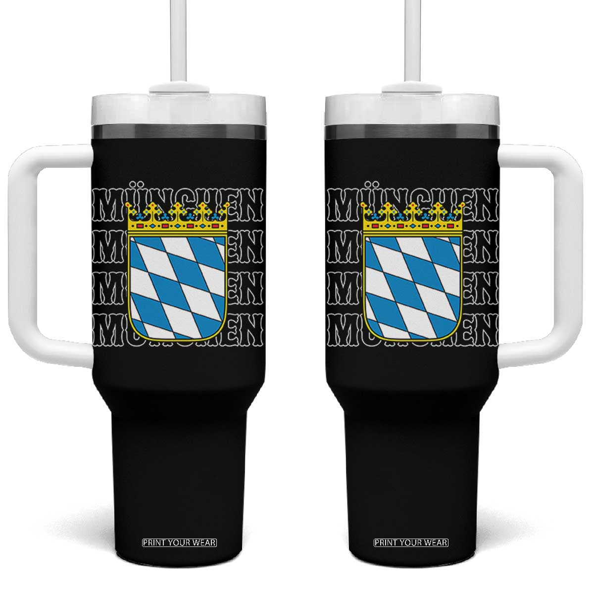Munich München Germany Bavaria Coat of Arms Souvenir Tumbler With Handle