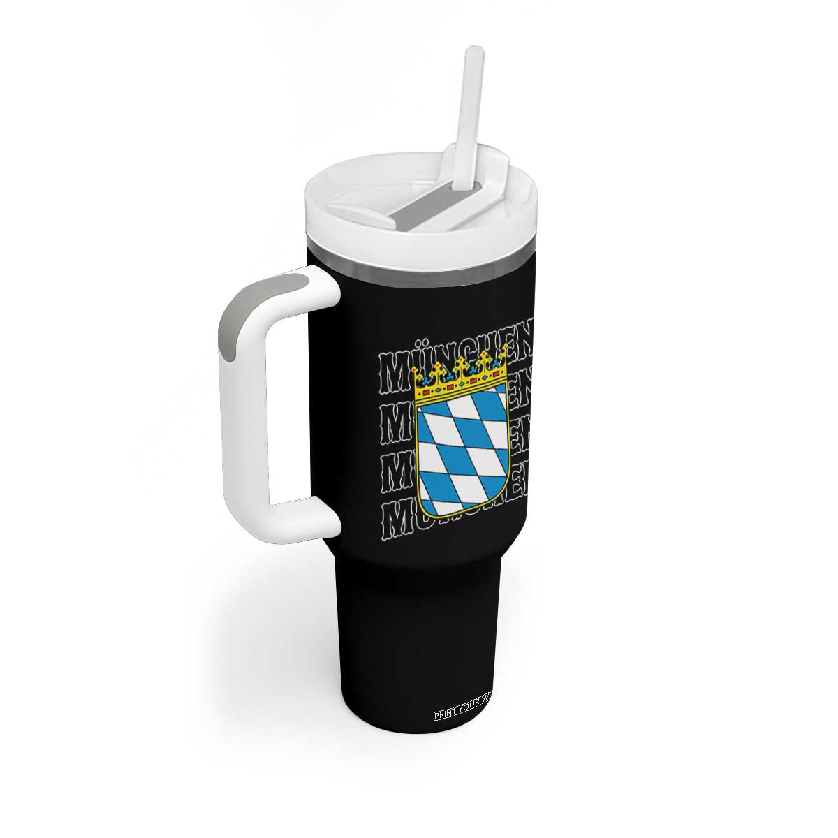 Munich München Germany Bavaria Coat of Arms Souvenir Tumbler With Handle