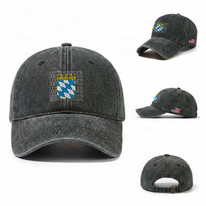 Munich München Germany Bavaria Coat of Arms Souvenir Washed Cotton Baseball Cap