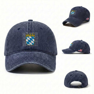 Munich München Germany Bavaria Coat of Arms Souvenir Washed Cotton Baseball Cap