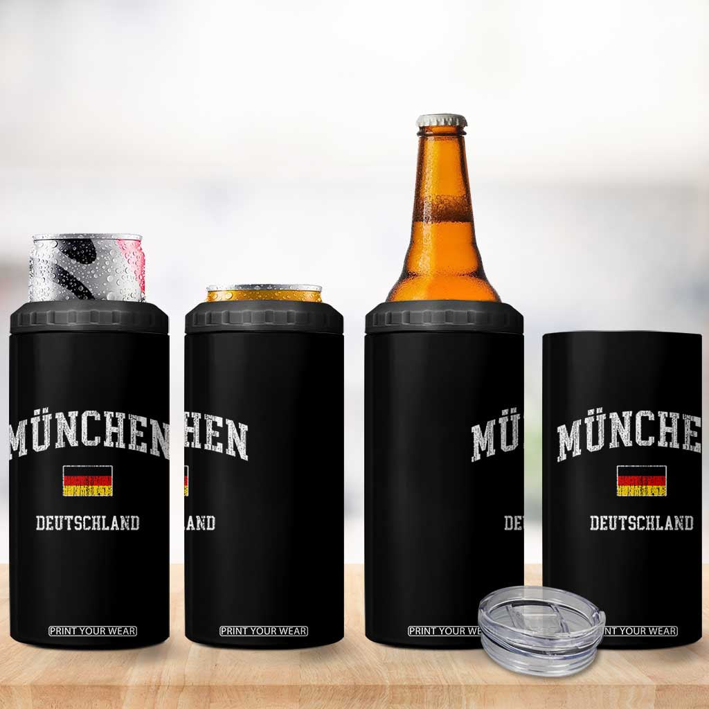 Munich München Germany German Flag Deutschland 4 in 1 Can Cooler Tumbler