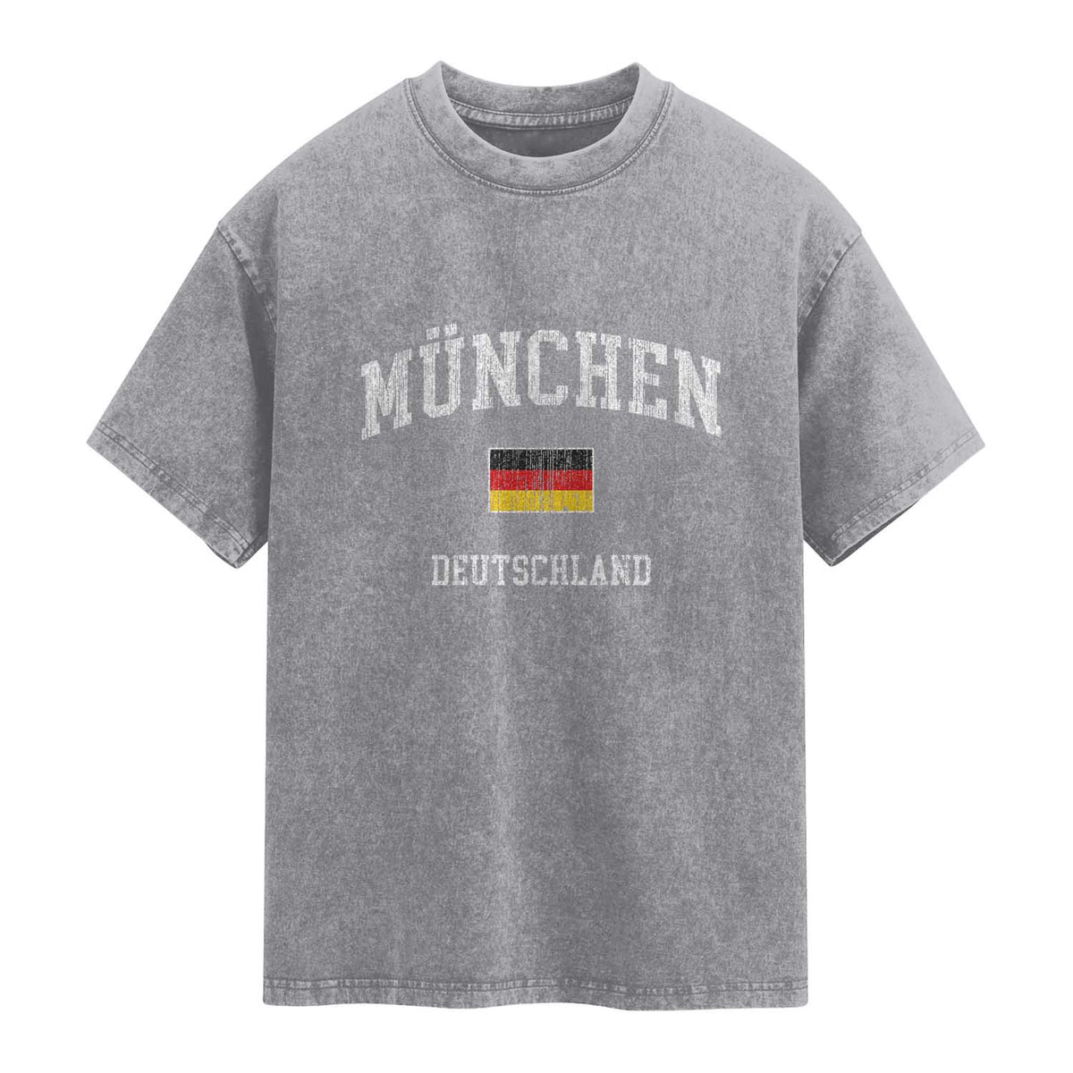 Munich München Germany German Flag Deutschland Washed Cotton T-Shirt