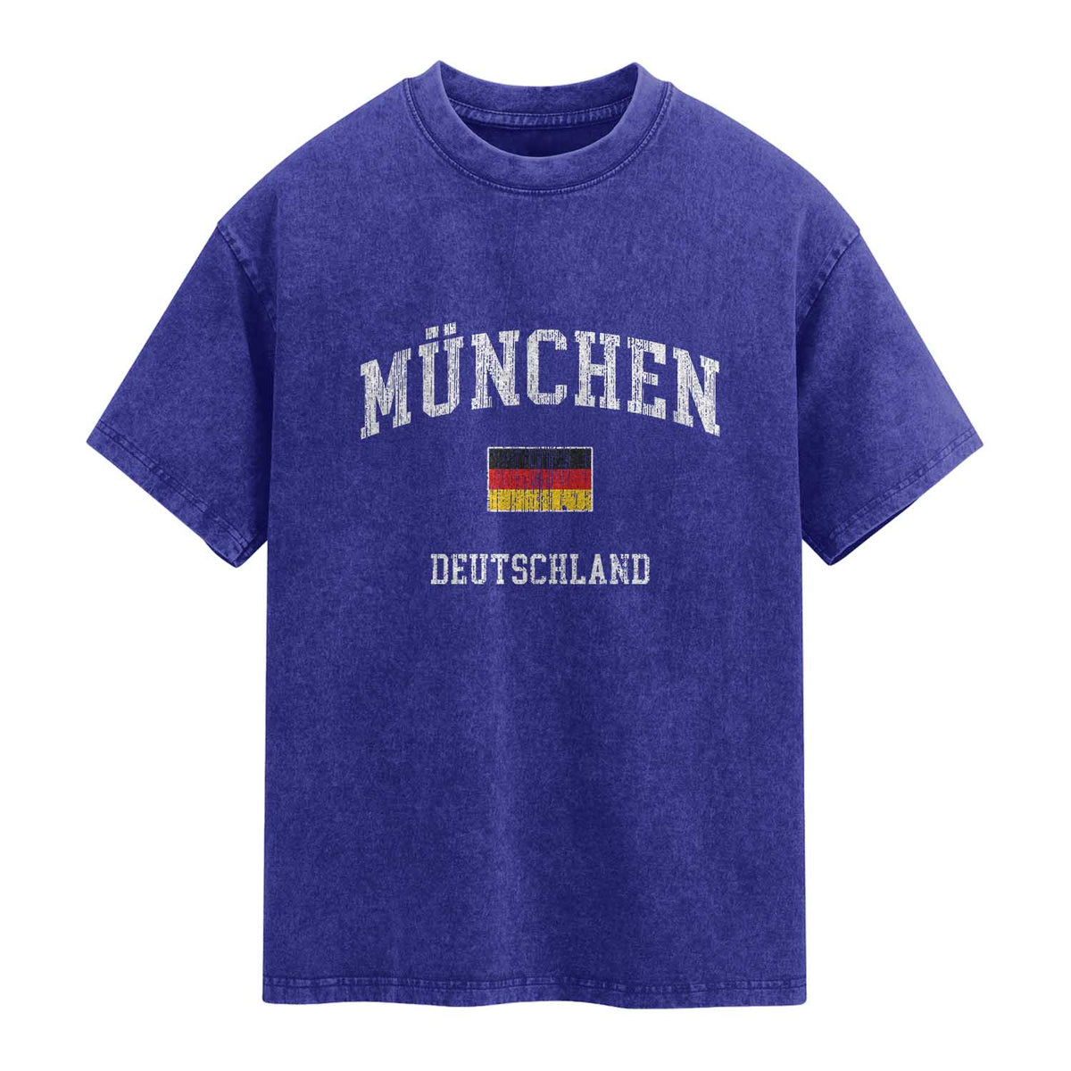Munich München Germany German Flag Deutschland Washed Cotton T-Shirt