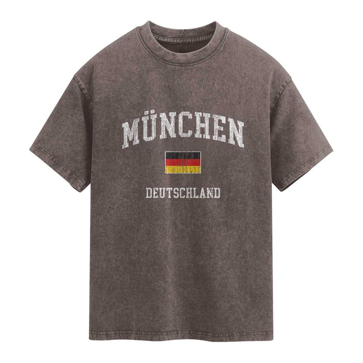 Munich München Germany German Flag Deutschland Washed Cotton T-Shirt