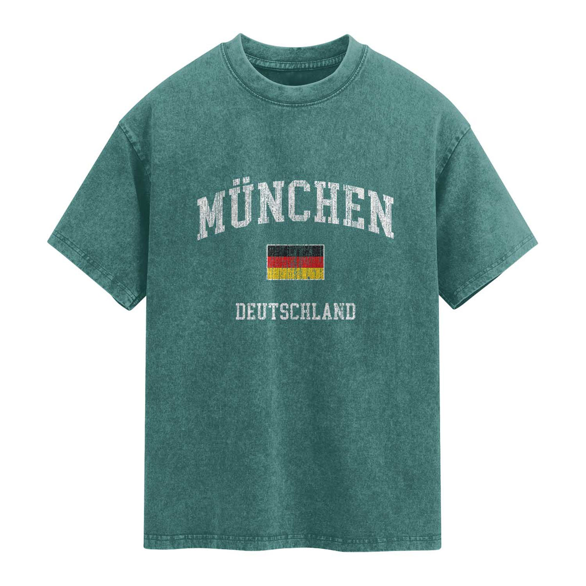 Munich München Germany German Flag Deutschland Washed Cotton T-Shirt