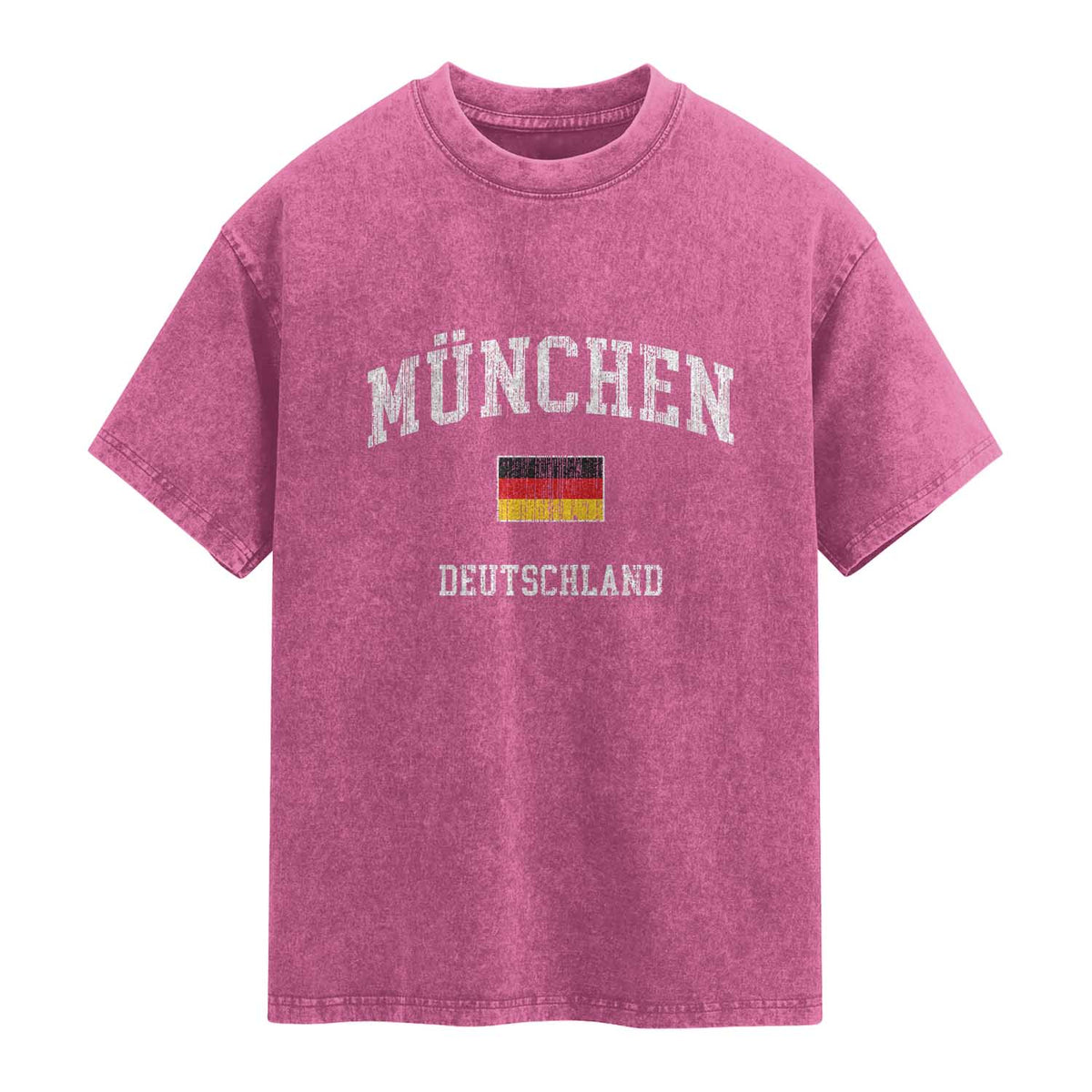 Munich München Germany German Flag Deutschland Washed Cotton T-Shirt