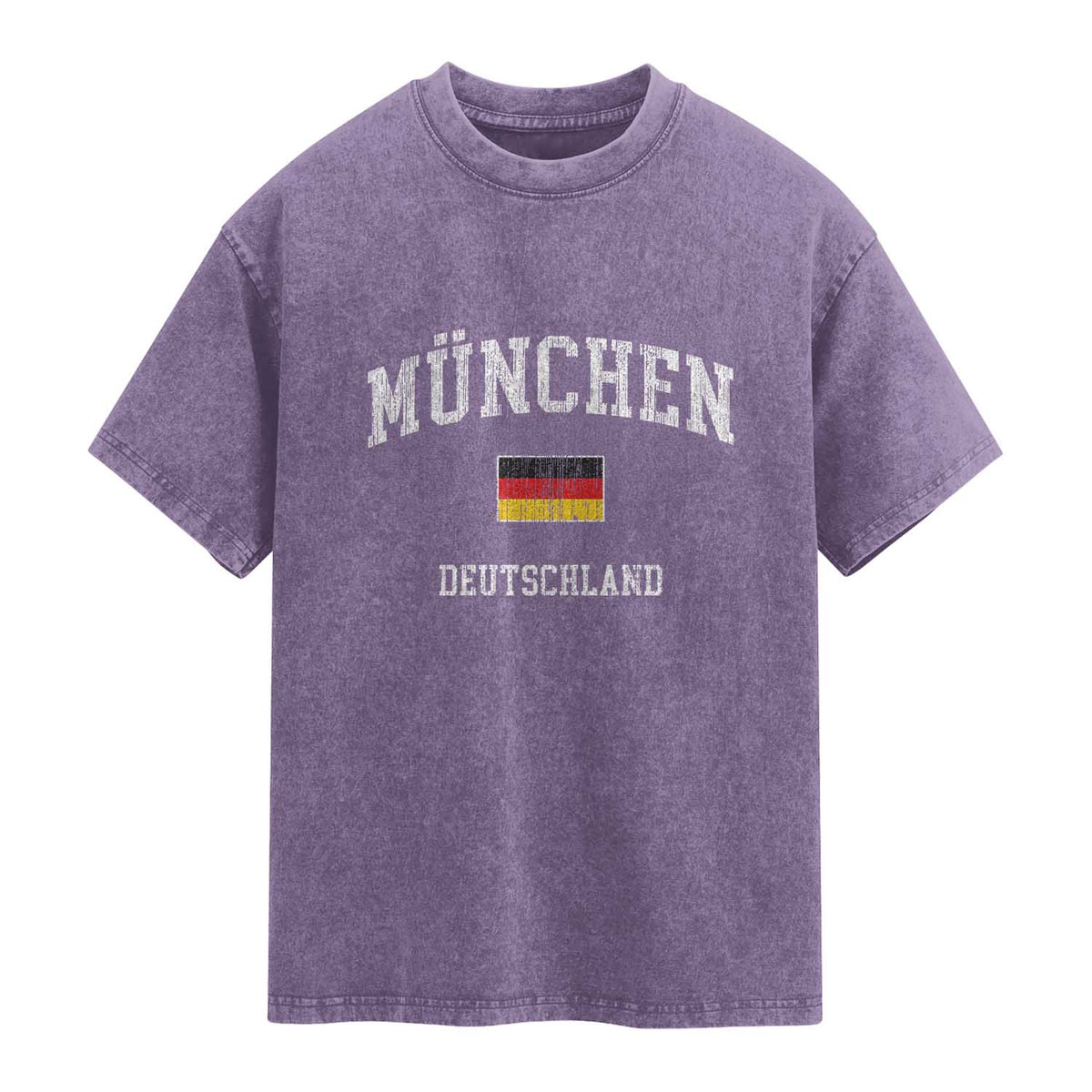 Munich München Germany German Flag Deutschland Washed Cotton T-Shirt