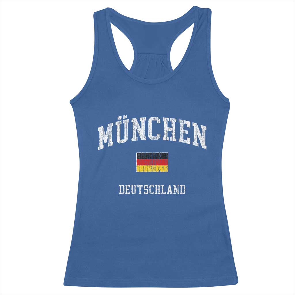 Munich München Germany German Flag Deutschland Racerback Tank Top