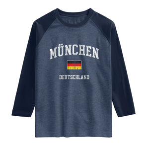 Munich München Germany German Flag Deutschland Raglan Shirt