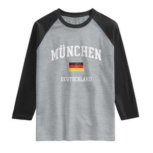 Munich München Germany German Flag Deutschland Raglan Shirt