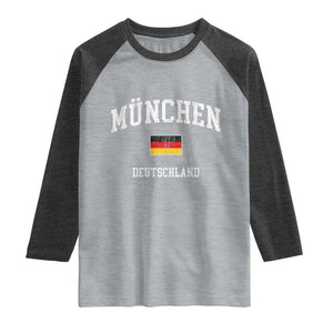 Munich München Germany German Flag Deutschland Raglan Shirt