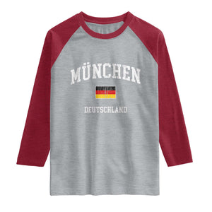 Munich München Germany German Flag Deutschland Raglan Shirt