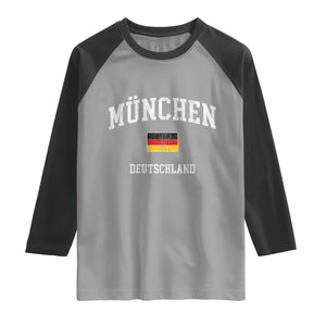Munich München Germany German Flag Deutschland Raglan Shirt