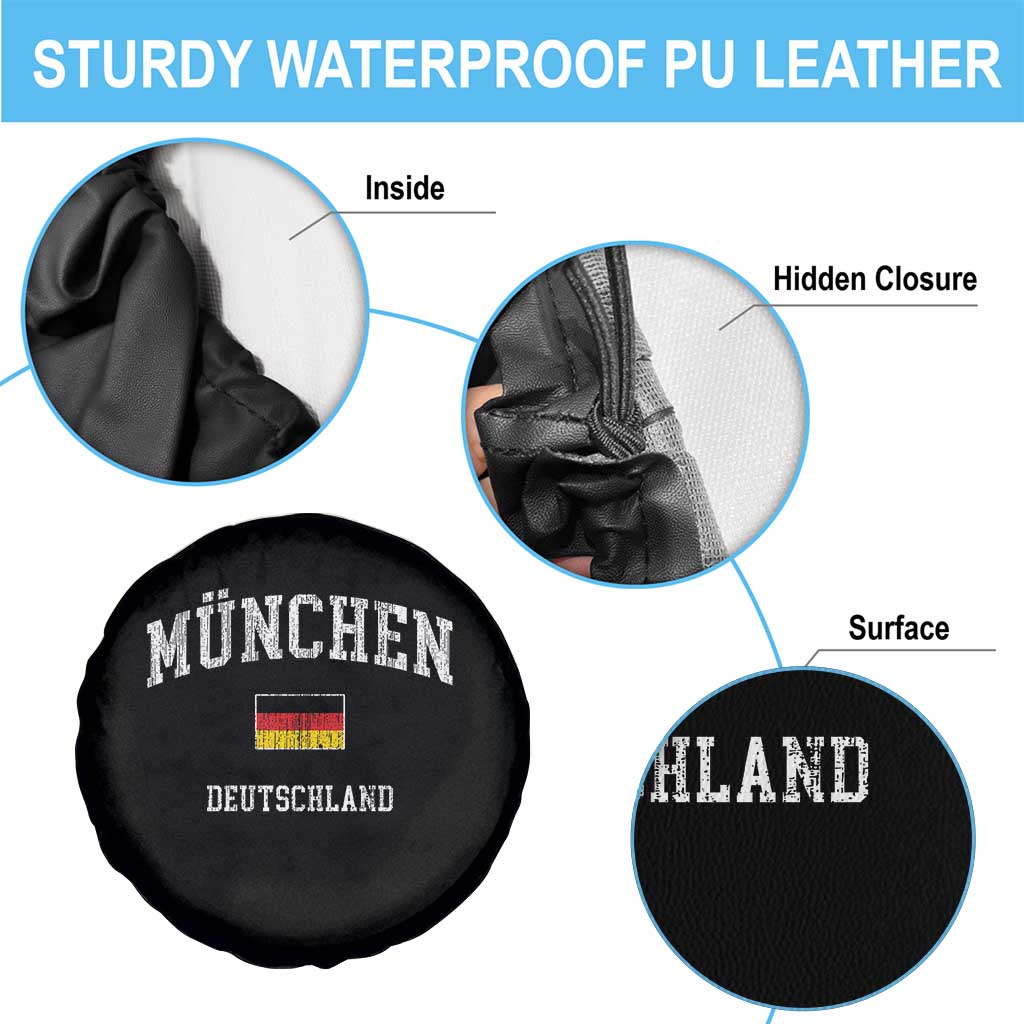 Munich München Germany German Flag Deutschland Spare Tire Cover