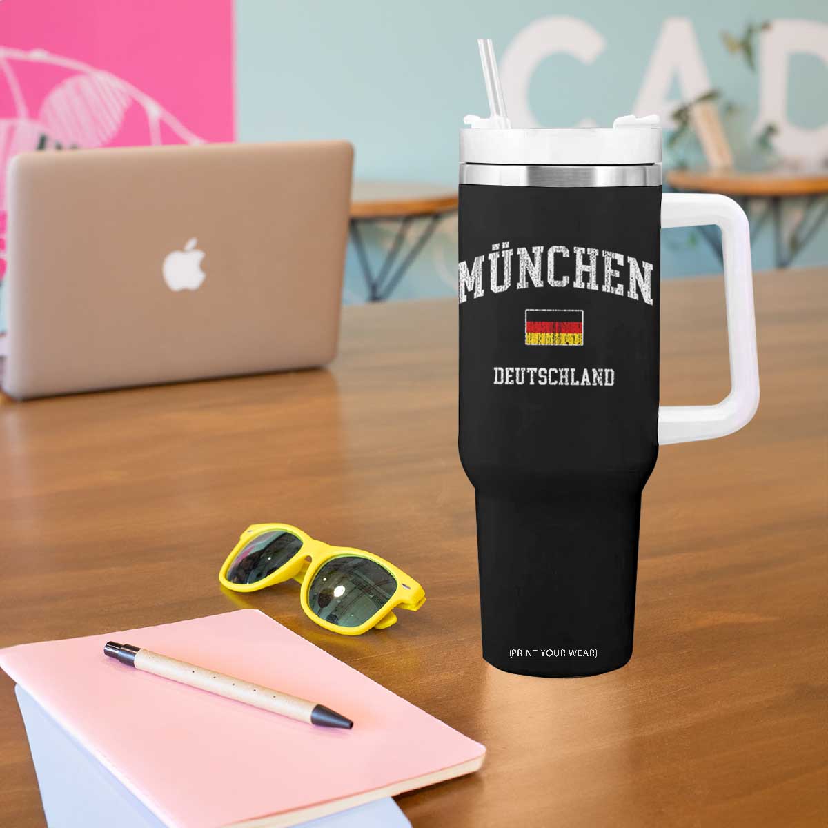 Munich München Germany German Flag Deutschland Tumbler With Handle