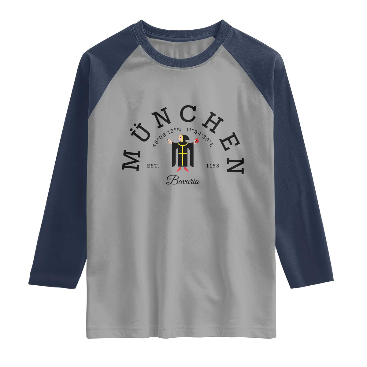 Munich München Bavaria Germany Coat of Arms Souvenir German Raglan Shirt