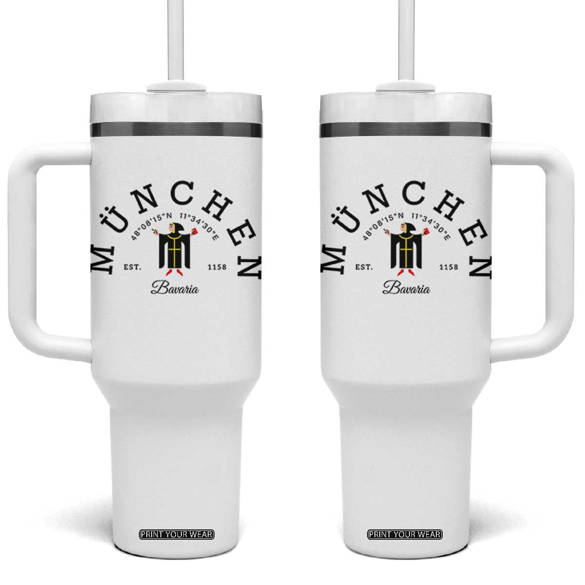 Munich München Bavaria Germany Coat of Arms Souvenir German Tumbler With Handle