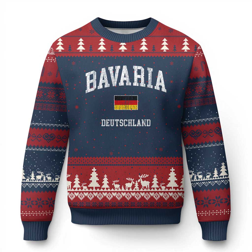 Bavaria Germany Bavarian Region German Flag European Travel Souvenir Ugly Christmas Sweater