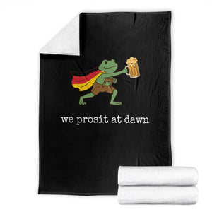 We Prosit At Dawn Throw Blanket Funny Oktoberfest Frog
