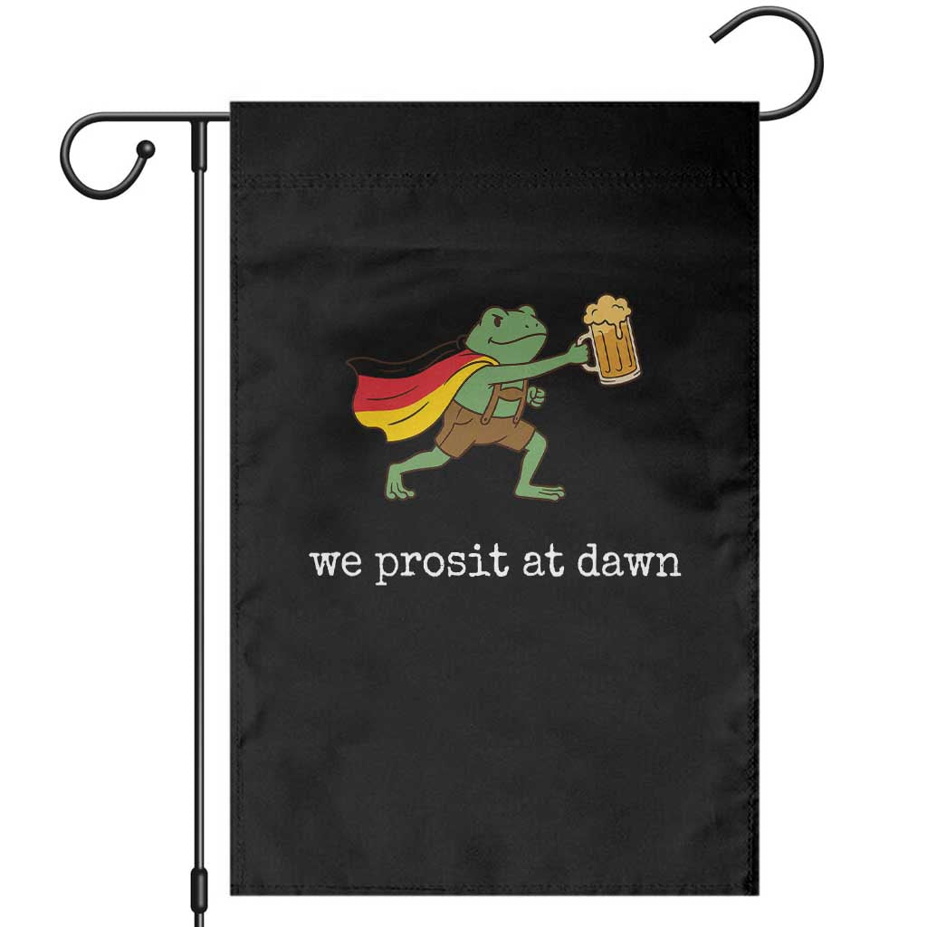 We Prosit At Dawn Garden Flag Funny Oktoberfest Frog