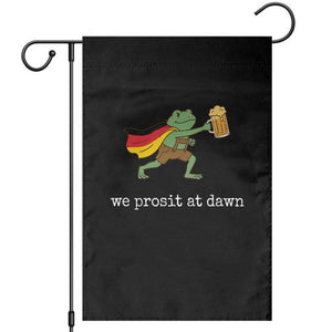 We Prosit At Dawn Garden Flag Funny Oktoberfest Frog