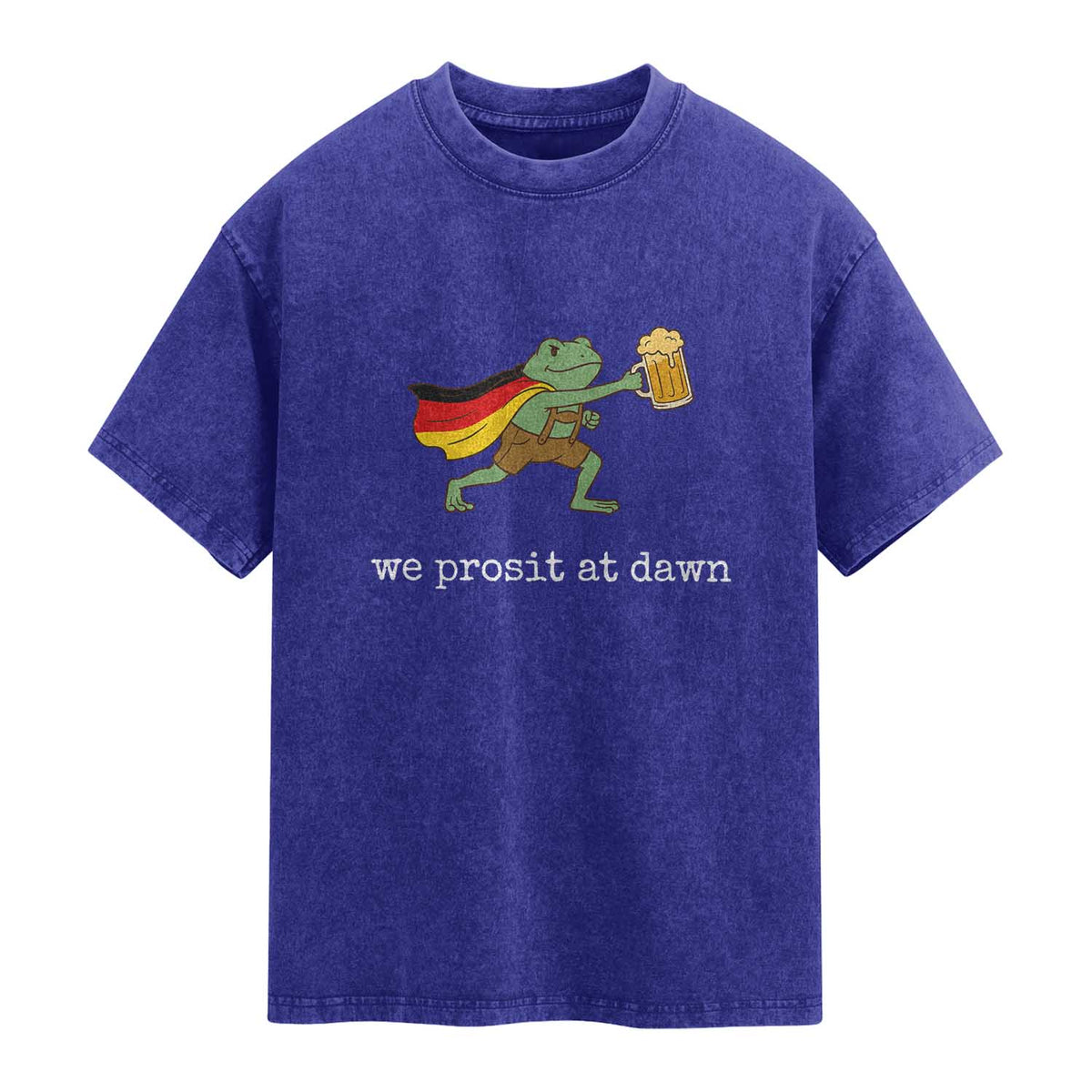 We Prosit At Dawn Washed Cotton T-Shirt Funny Oktoberfest Frog