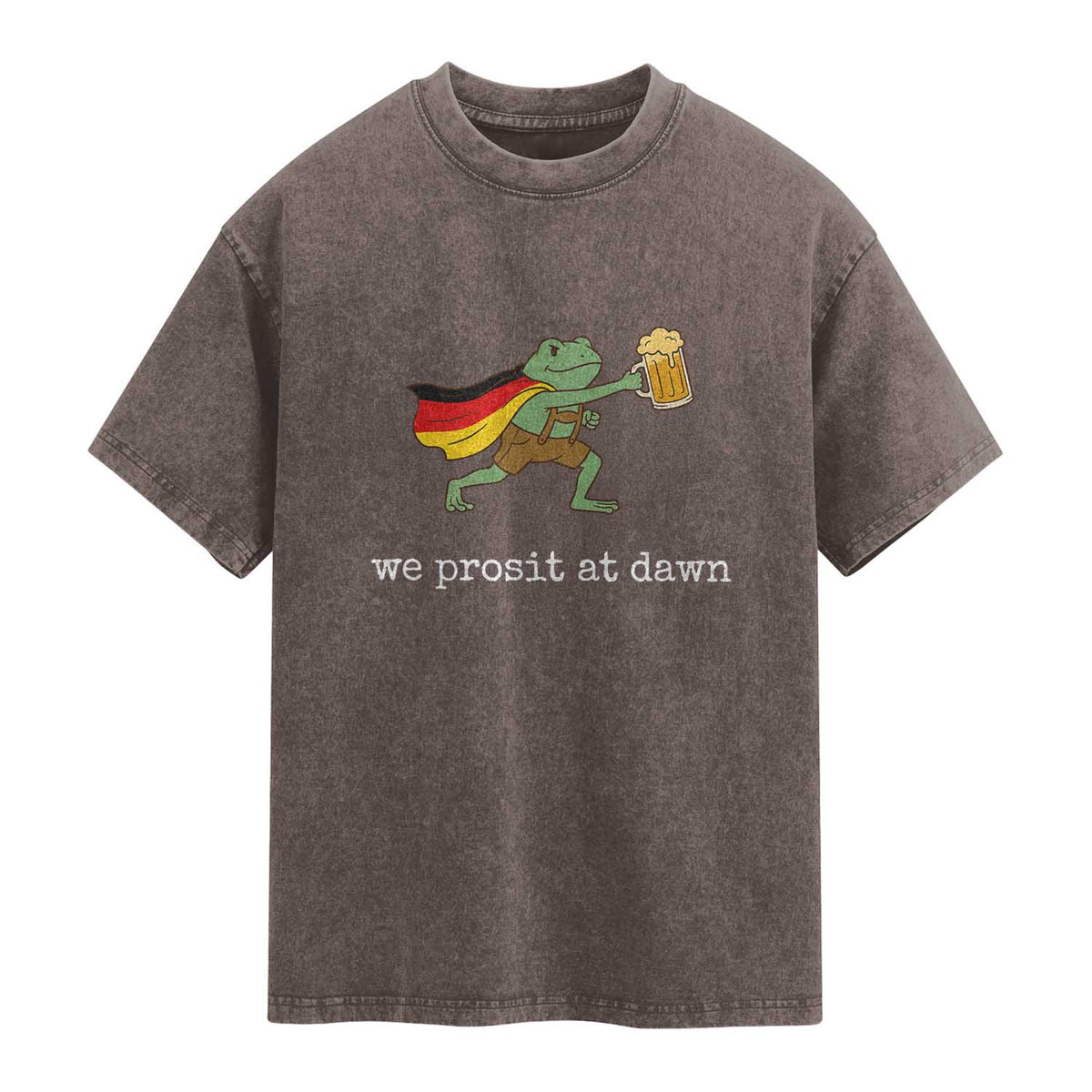 We Prosit At Dawn Washed Cotton T-Shirt Funny Oktoberfest Frog