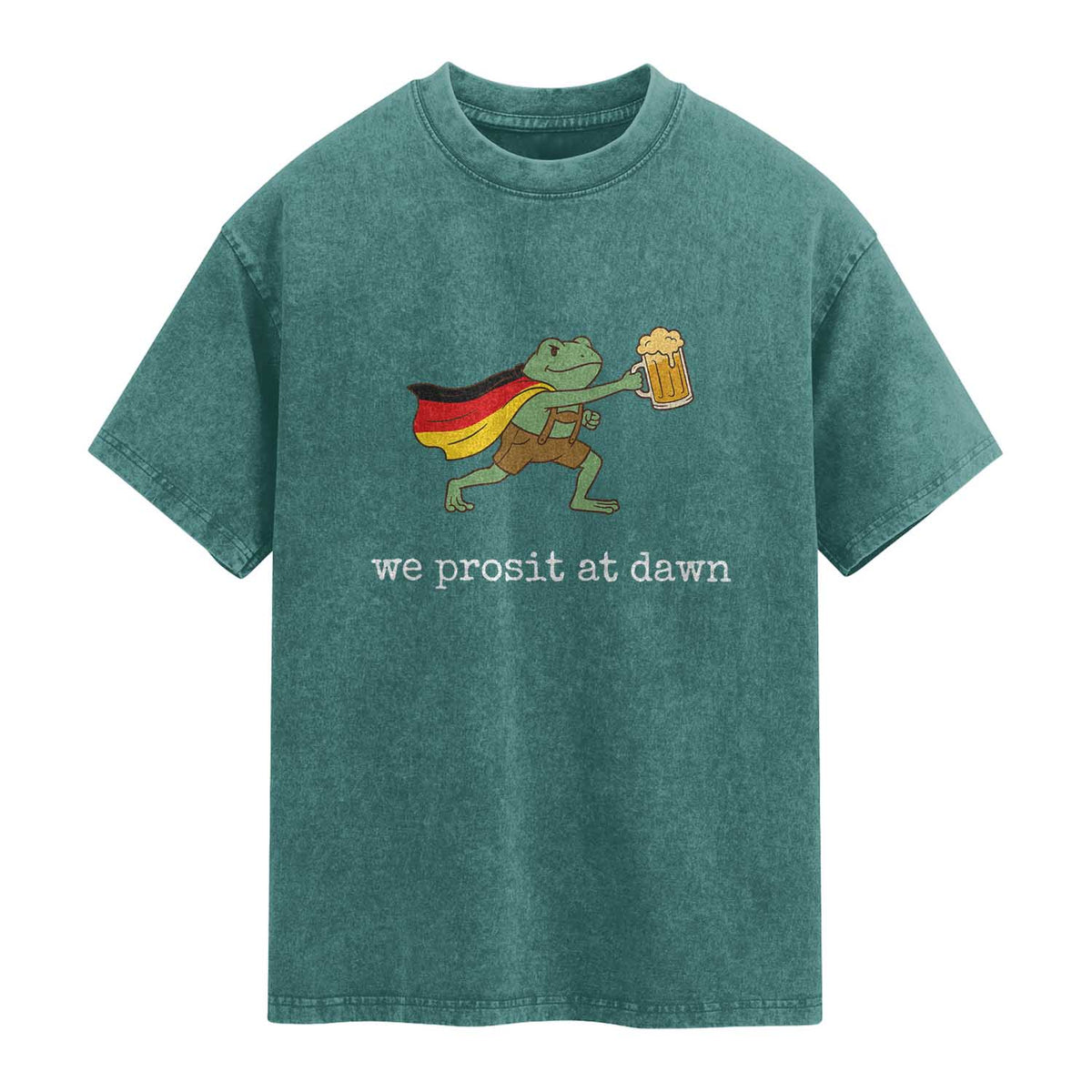 We Prosit At Dawn Washed Cotton T-Shirt Funny Oktoberfest Frog