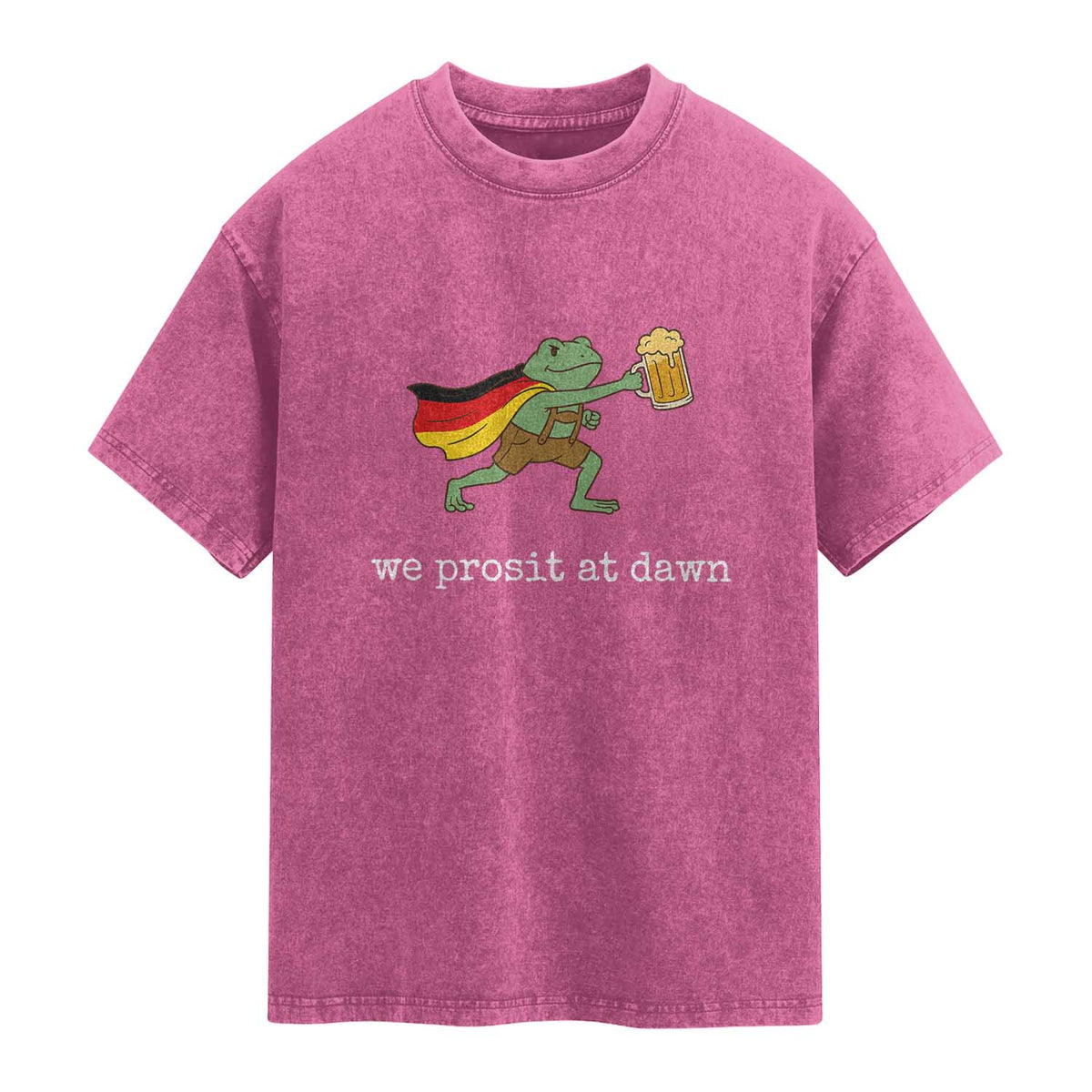 We Prosit At Dawn Washed Cotton T-Shirt Funny Oktoberfest Frog